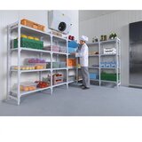  Sistem sestavljivih regalov PREMIUM iz umetne mase, polica ŠxG 600 x 600 mm, priključni regal, širina 635 mm, polica z zarezami | Shoptok.si