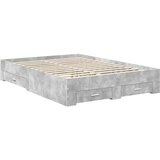  Krevetna konstrukcija s ladicama Betonski sivi 160 x 200 cm | shoptok.hr