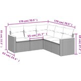  Vrtni set od 5 dijelova s jastucima, crni poliratan | shoptok.hr
