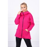 Kesi Insulated sweatshirt with a longer back and fuchsia pockets Cene