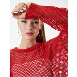 Koton Mesh Crop T-Shirt Long Sleeve Crew Neck Cotton | ePonuda.com