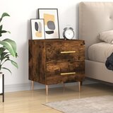 vidaXL Nočna omarica dimljeni hrast 40x35x47,5 cm inženirski les | Shoptok.si