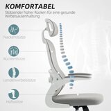  Ergonomska uredska stolica s mrežastim naslonom podesiva visina sklopivi nasloni za ruke 5 kotačića funkcija ljuljanja siva | shoptok.hr