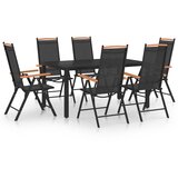 5-dijelni vrtni blagovaonski set aluminijski crni Crna | shoptok.hr