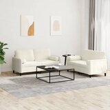  2-dijelni set sofa s jastucima krem baršunasti Cijene