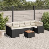 vidaXL 8-dijelni set vrtnih sofa od poliratana s jastucima crni | shoptok.hr