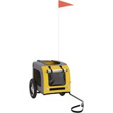 vidaXL Kolesarska prikolica za hišne ljubljenčke rumena in siva | Shoptok.si