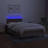  Krevet s oprugama i madracem LED smeđesivi 120x190cm od tkanine | shoptok.hr