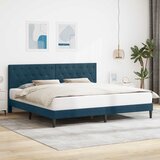  Krevetna konstrukcija s uzglavljem Plava 180 x 200 cm Baršun | shoptok.hr