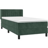 vidaXL Box spring krevet s madracem tamnozeleni 80 x 200 cm baršunasti | shoptok.hr