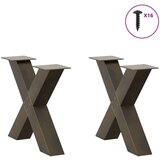  Noge za stolić X-oblika 2 kom prirodni čelik 60x(42-43)cm čelik | shoptok.hr