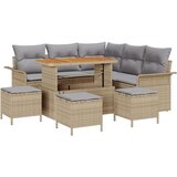  Set vrtnog namještaja od 9 komada s jastučićima Bež Poli ratan Akacija 2-sjedna vrtna sofa s spremnikom i jastučićima Bež Poli | shoptok.hr