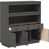  Visoka komoda siva 100 x 40 x 108,5 cm od masivne borovine | shoptok.hr