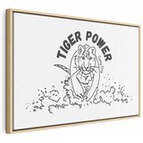  Slika - Tiger Power (1 Part) Wide 60x40 U prirodnom drvenom okviru | shoptok.hr