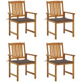 Maison Chic Vrtni stoli - Stol za vrt z blazinami 4 kosi trden akacijev les JS2302, (21876769) | Shoptok.si
