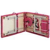 vidaXL Zložljiva masažna miza 3-conska aluminij roza | Shoptok.si