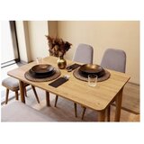 Hanah home vina mini 03 0701 oak soho grey (produžni set trpezarijskih stolova i stolica (6 komada)) | ePonuda.com
