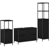  Set namještaja za kupaonicu 3 kom. Crni hrast 36 x 35 x 165 cm | shoptok.hr