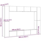  8 kosov stenske TV omarice Artisan Oak Engineered Wood, (21703637) | Shoptok.si