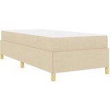 vidaXL Postelja z vzmetnico Črna in rjava in bela 80 x 200 cm blago | Shoptok.si