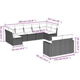 vidaXL 9-dijelni set vrtnih sofa s jastucima crni od poliratana | shoptok.hr
