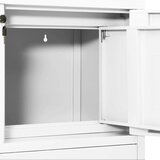 vidaXL Pisarniška omara bela 90x40x102 cm jeklo | Shoptok.si