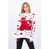 Kesi Christmas sweater with snowmen ecru Cijene