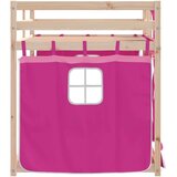 vidaXL krevet na kat sa zavjesama ružičasti 90 x 190 cm od borovine | shoptok.hr