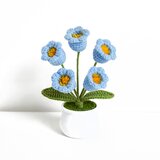 INF Ročno izdelan okras v lončku iz kvačkane šmarnice Blue, (21779024) | Shoptok.si