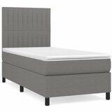  Okvir kreveta s oprugama i madrac tamnosivi 80x200cm od tkanine | shoptok.hr