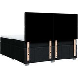 vidaXL Box spring postelja z vzmetnico črn 200x200 cm blago | Shoptok.si