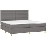  box spring s madracem LED tamnosivi 200x200 cm tkanina | shoptok.hr