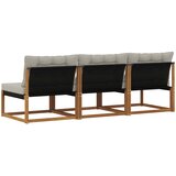 3 Komad Srednja sofa za van Čvrsto drvo akacije i Textilene | Eponuda.com