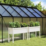Maison Chic Vrtno korito - Greda - Cvetlični Lonec z nogami belo 2 kosa trdna borovina, (21789606) | Shoptok.si