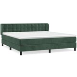 vidaXL Box spring postelja z vzmetnico temno zelena 160x200 cm žamet, (20899620) Cene