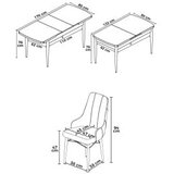 Hanah home set trpezarijski sto i 6 stolica are white cappuccino | ePonuda.com