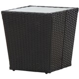  Stolić za čaj crni 41,5x41,5x43cm poliratana od kaljenog stakla | shoptok.hr