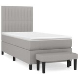  Box spring postelja z vzmetnico svetlo siva 80x200 cm blago, (20901656) | Shoptok.si