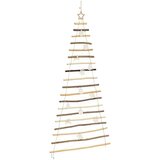 vidaXL Božićno drvce s 100 LED svjetlima Prirodna 180 cm Masivni jasen | shoptok.hr