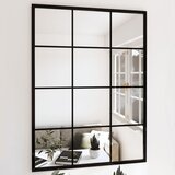 vidaXL Stensko ogledalo 3 kosi črno 80x60 cm kovinsko Cene