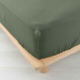 Douceur d intérieur Kaki zelena napenjalna rjuha iz muslina 140x190 cm Angelia – Cene