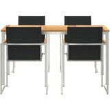  Vrtni set za objed 5 pcs Masivni teak drvo i nehrđajući čelik | shoptok.hr