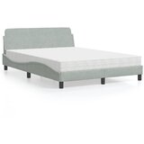 Krevet s madracem Dover svjetlosivi 140x200 cm baršunasti | Eponuda.com