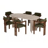 Hanah home trpezarijski set, 7 dijelova, zeleni Slike