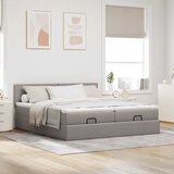  Otomanski okvir kreveta s madracima smeđesivi 200x200cm tkanine | shoptok.hr