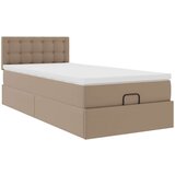 vidaXL Otomanski posteljni okvir z vzmetnico kapučino 90x200 cm, (21607047) | Shoptok.si