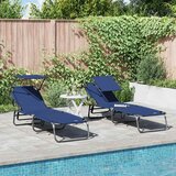 vidaXL Sklopiva ležaljka za sunčanje 2 pcs Plava 190 x 57 x 81 cm Cijene