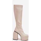 Boto Women's Ankle Boots On A Heel And Platform Light Beige Yavira | ePonuda.com