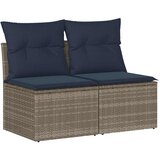  2-dijelni set vrtnih sofa poliratan i bagrem s jastucima sivi | shoptok.hr
