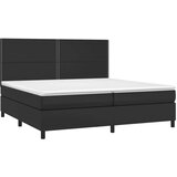  Krevet s oprugama i madracem crni 200x200 cm od umjetne kože | shoptok.hr
